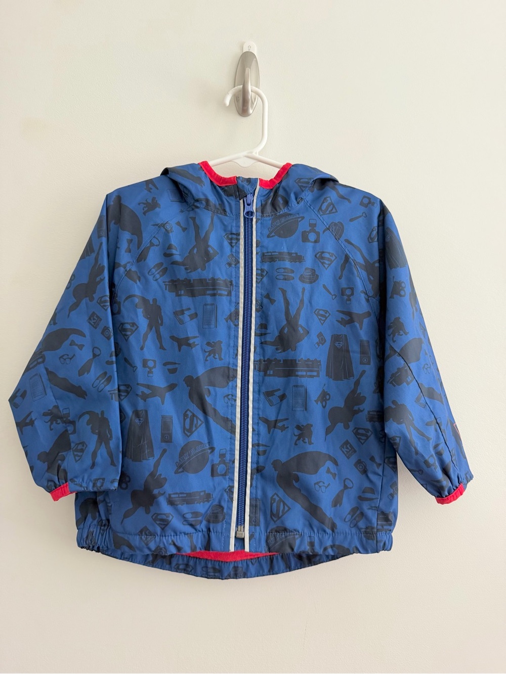 BabyGap DC Superman Infant Toddler Blue Superhero Hooded Jacket 2Y